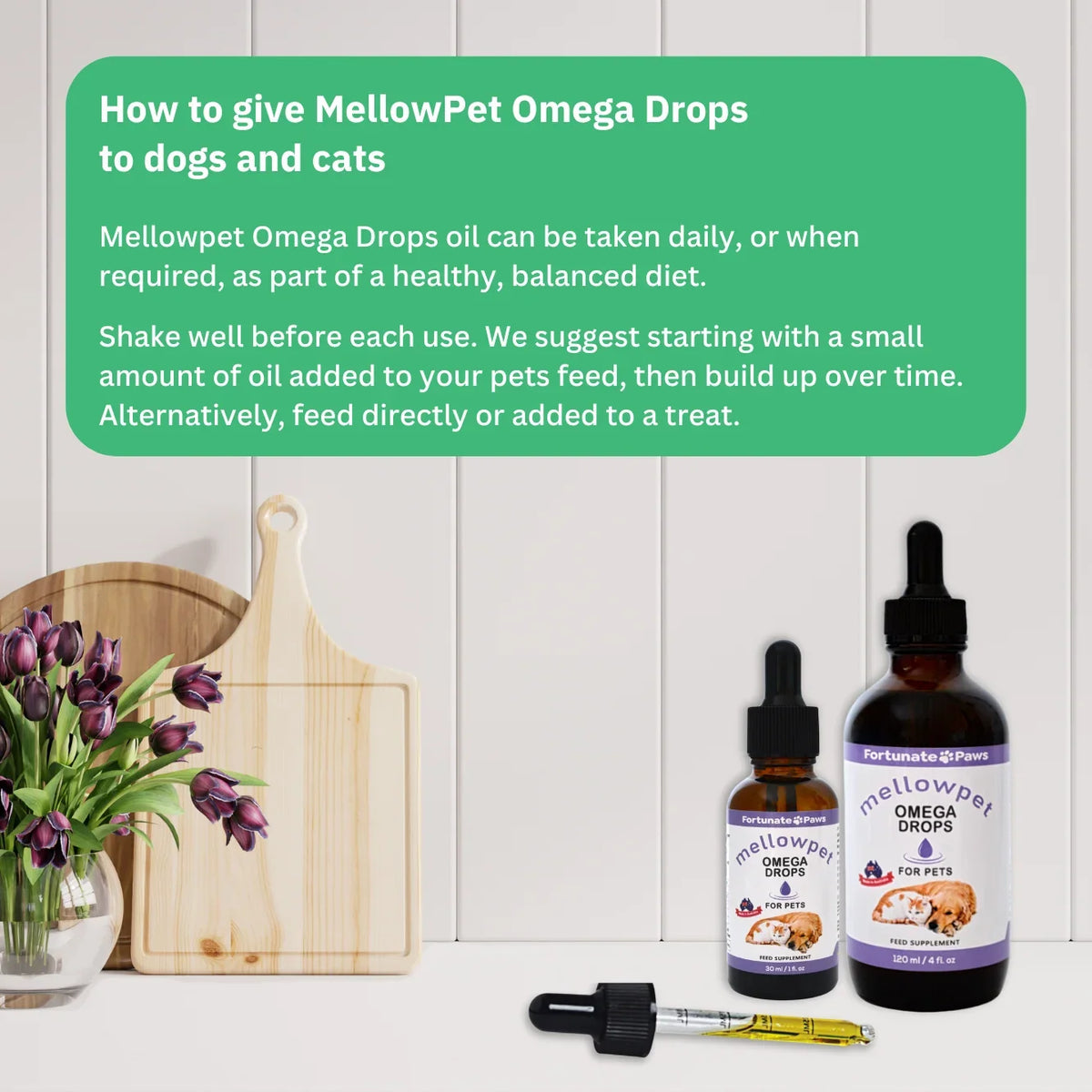 MellowPet Omega Drops 500ml | Stress Relief for Dogs & Cats