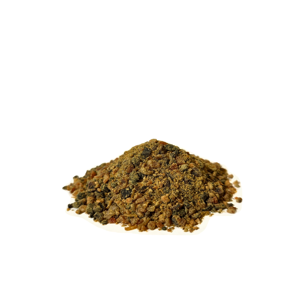 Pile of mussel flakes on a white background