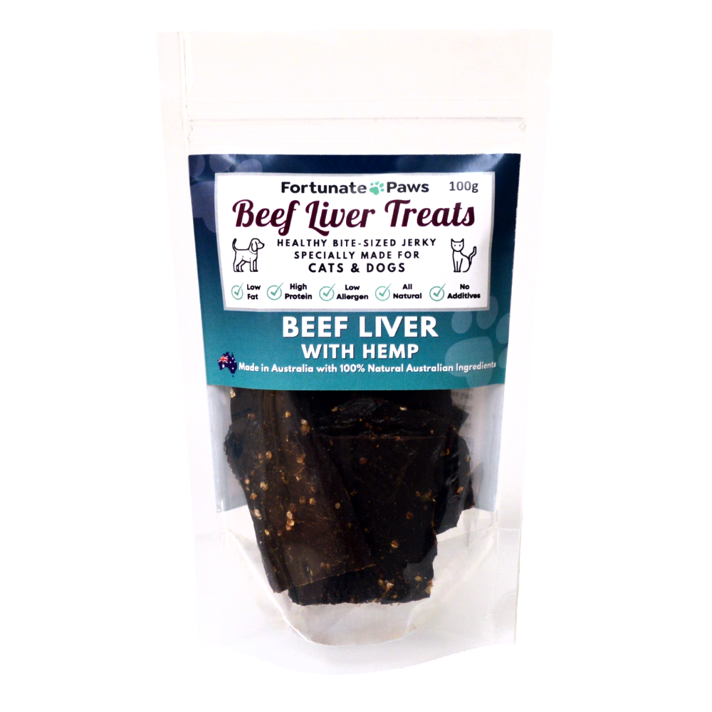 Beef Liver with Hemp 100g or 250g | Healthy Jerky Treats for Dogs & Cats