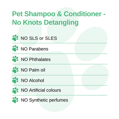 Pet Shampoo & Conditioner Pack | No Knots Detangling 250ml or 500ml