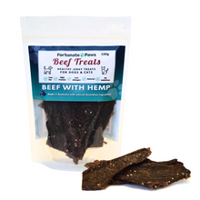 Load image into Gallery viewer, Beef with Hemp 100g or 250g | Healthy Jerky Treats for Dogs &amp; Cats
