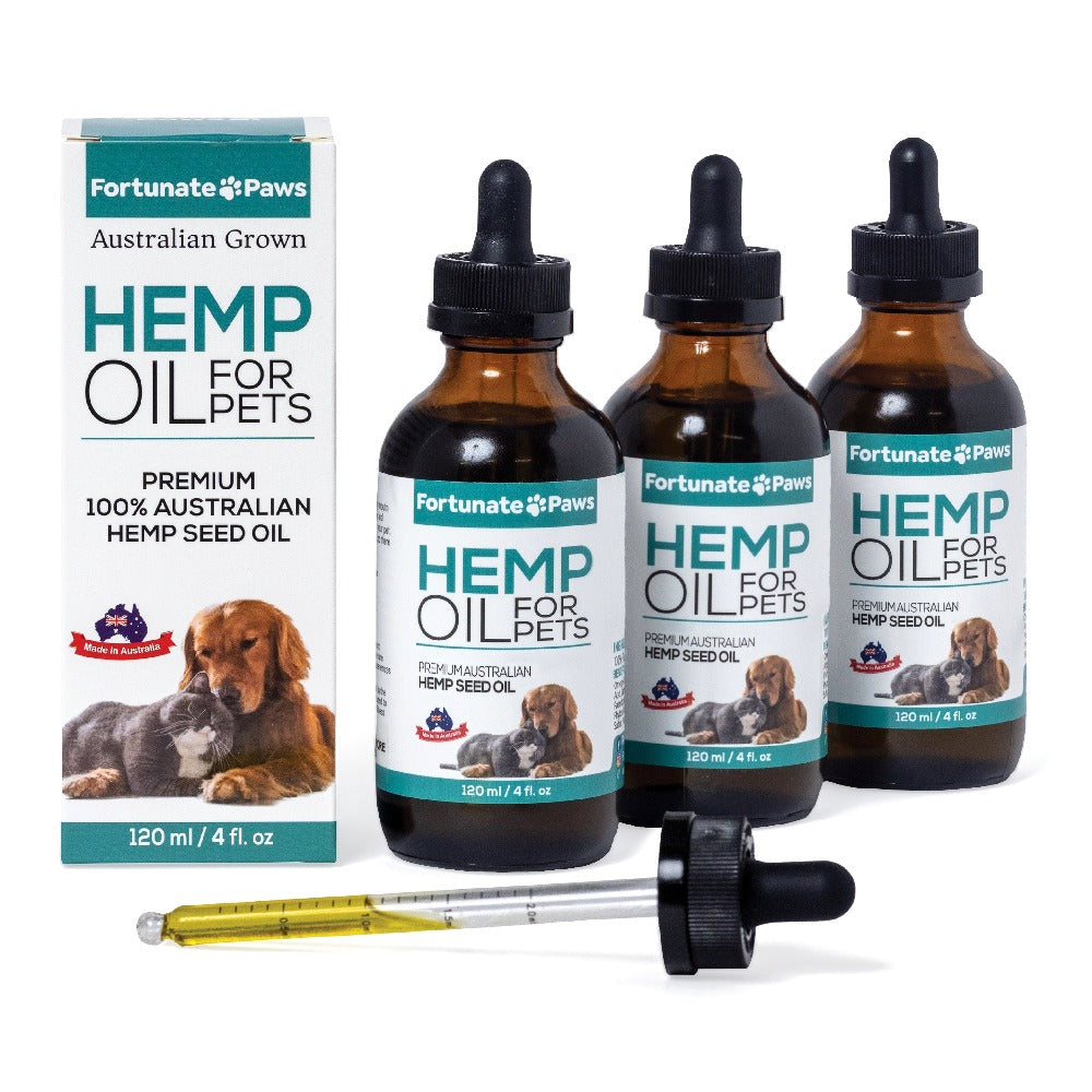 Hemp Seed Oil for Dogs & Cats 120ml 3 pack FortunatePaws