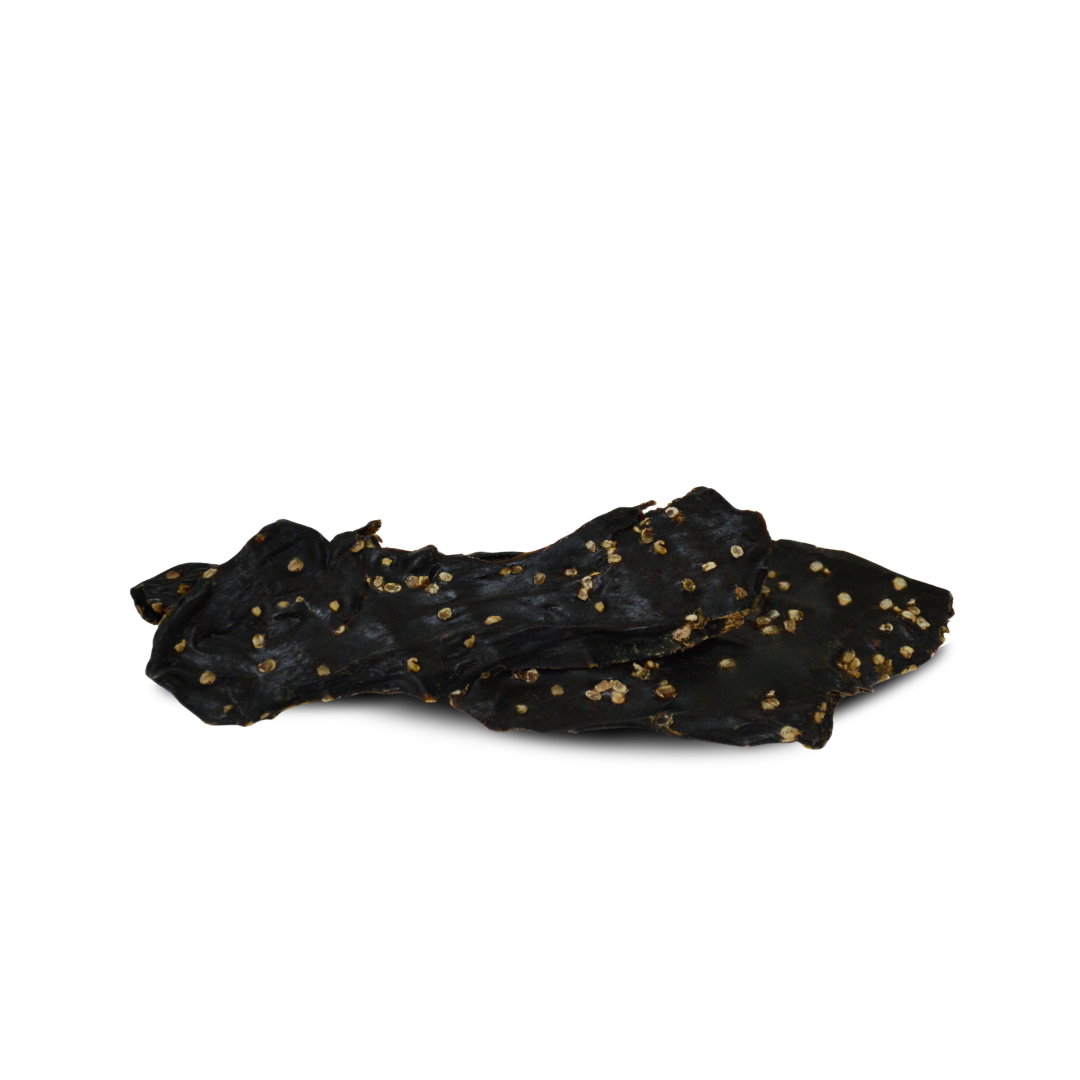 Pile of Beef Liver Pet Treats on a white background