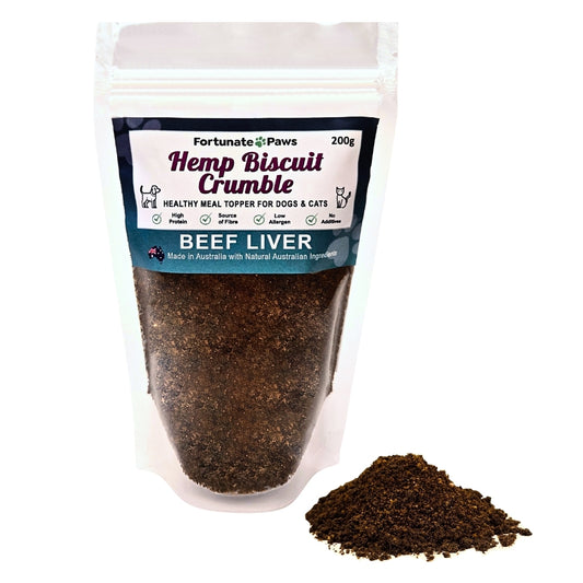 Beef Liver Hemp Biscuit Crumble | Meal Topper for Dogs & Cats 200g