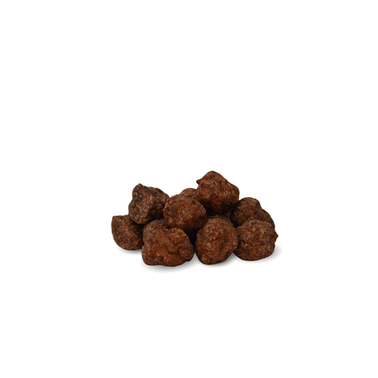 Brown Kangaroo dog food training treat pellets on a white background