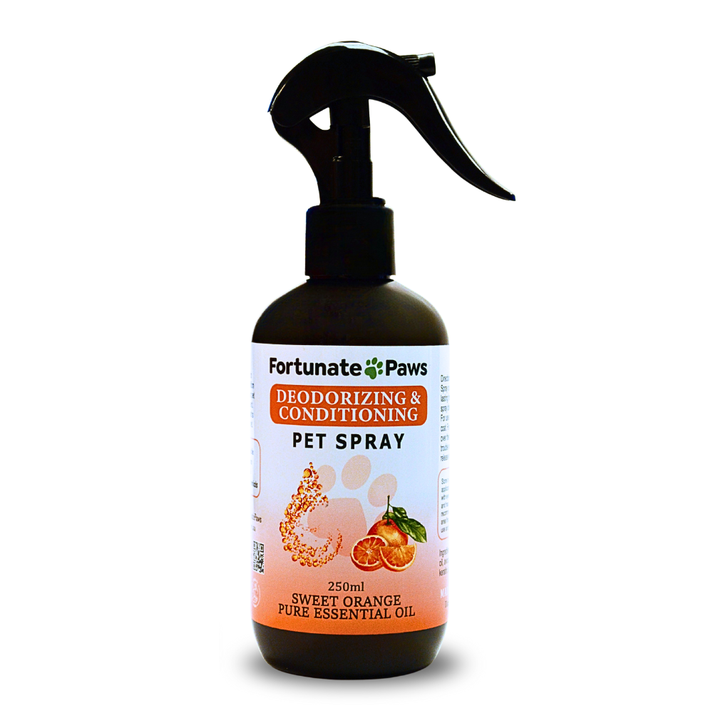 FortunatePaws Orange Pet spray bottle on a white background