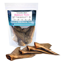 Load image into Gallery viewer, Whole Salmon Tails 4 pack | Natural Treats for Dogs &amp; Cats
