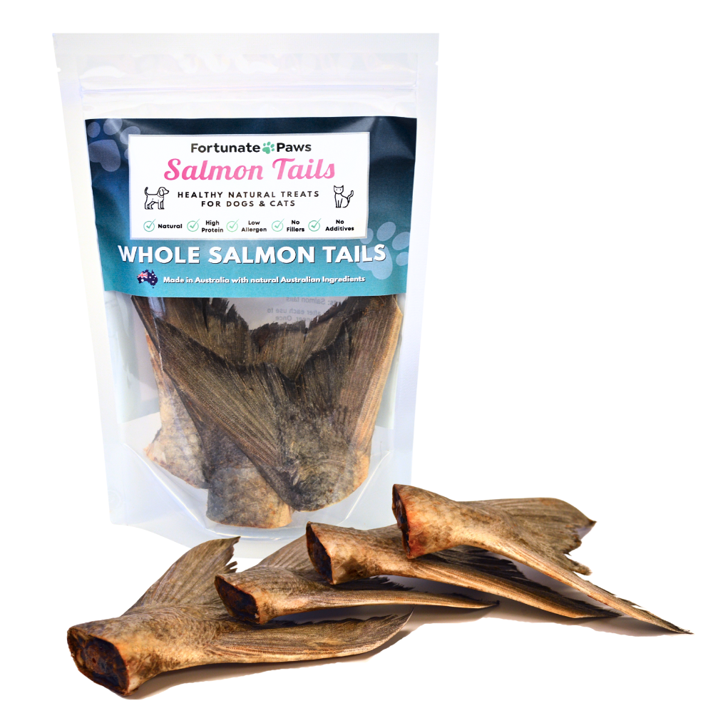 Whole Salmon Tails 4 pack | Natural Treats for Dogs & Cats