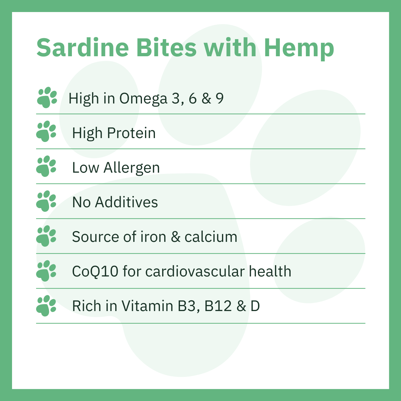 Sardine Bites with Hemp 100g or 250g | Natural Treats for Dogs & Cats