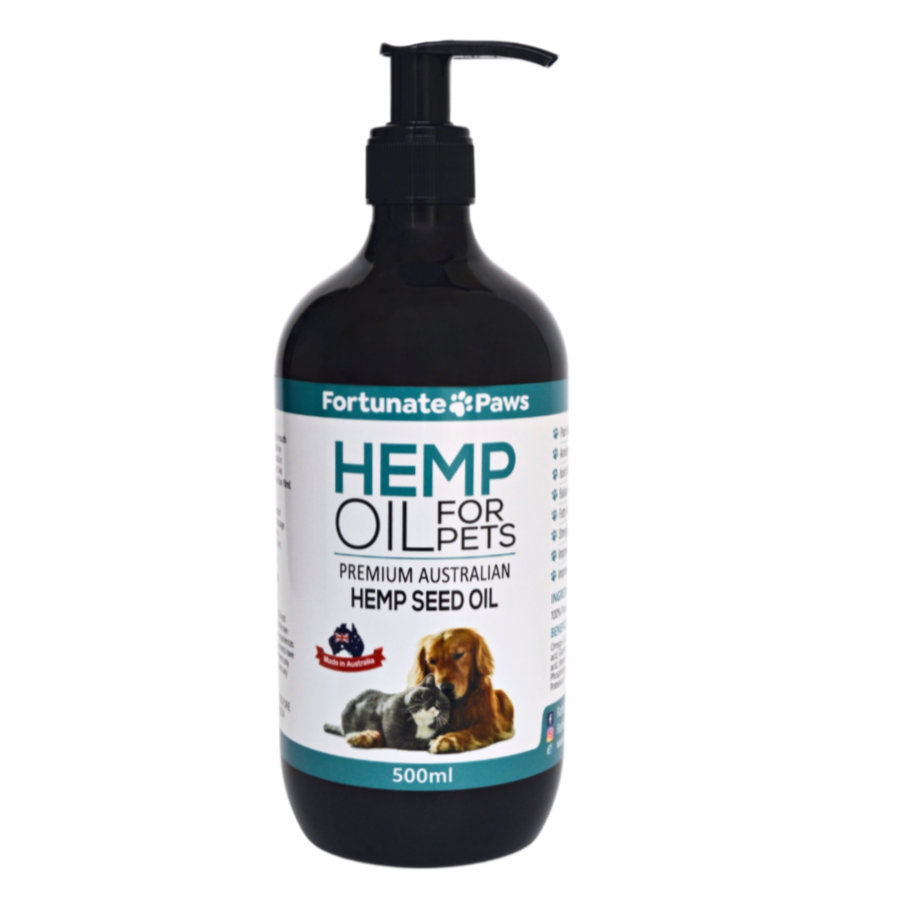 Hemp Seed Oil For Dogs & Cats 500ml FortunatePaws Australia